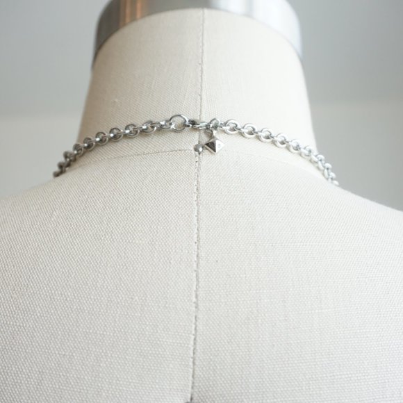 Silver Stone Statement Necklace - Picture 3 of 3